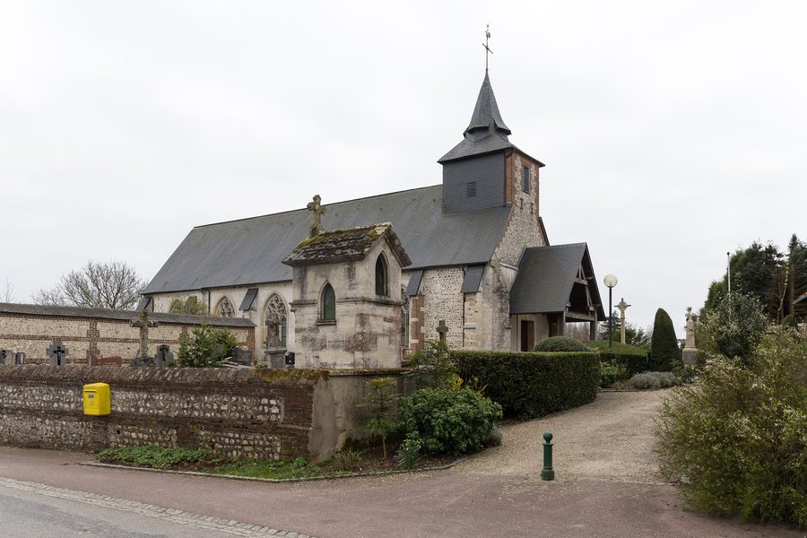 Église Saint-Jean-Baptiste d’Auberville-la-Campagne, vue extérieure