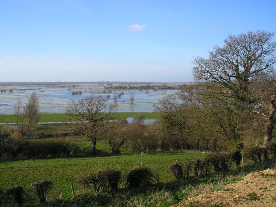 Blick auf die Marschlandschaft des Cotentin von Graignes aus