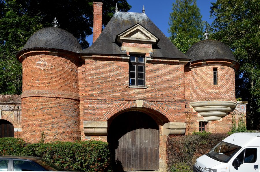 Entrance of the manoir of Montalègre, Eure, Normandy, France