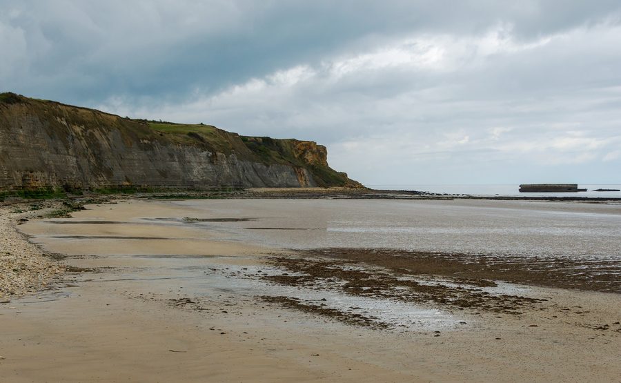 Küstenlandschaft am Cap Manvieux bei Arromanches-les-Bains in der Normandie