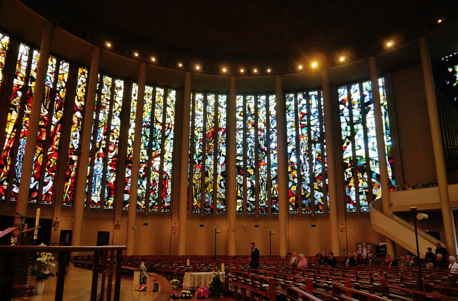 Interior of the Church of St. Peter in Yvetot, Seine-Maritime, Normandy, France