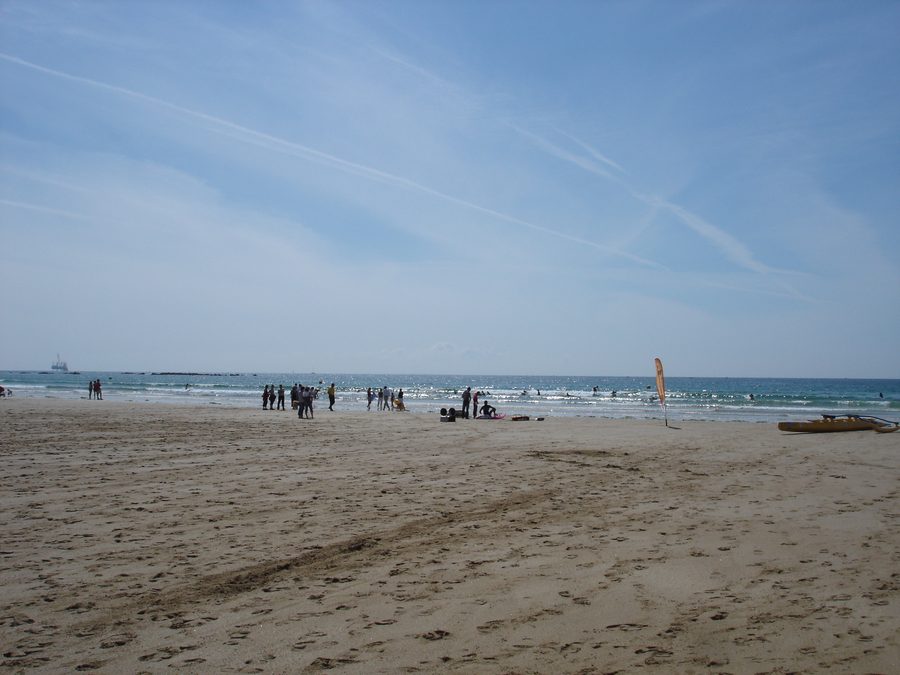 Blick auf die Plage de Siouville an der Küste von Siouville-Hague