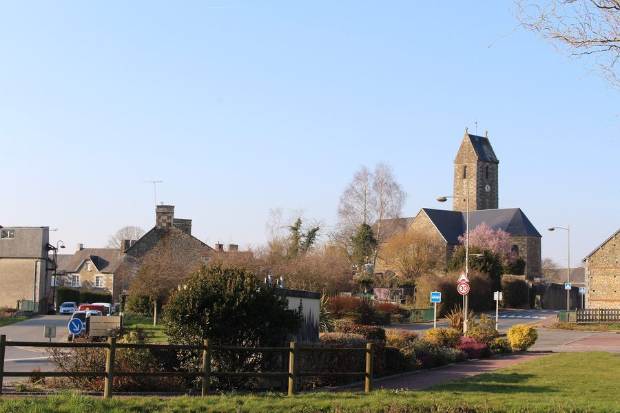 Blick auf Argouges im Département Manche in der Normandie