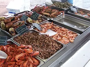 frische Meeresfrüchte vom Markt
